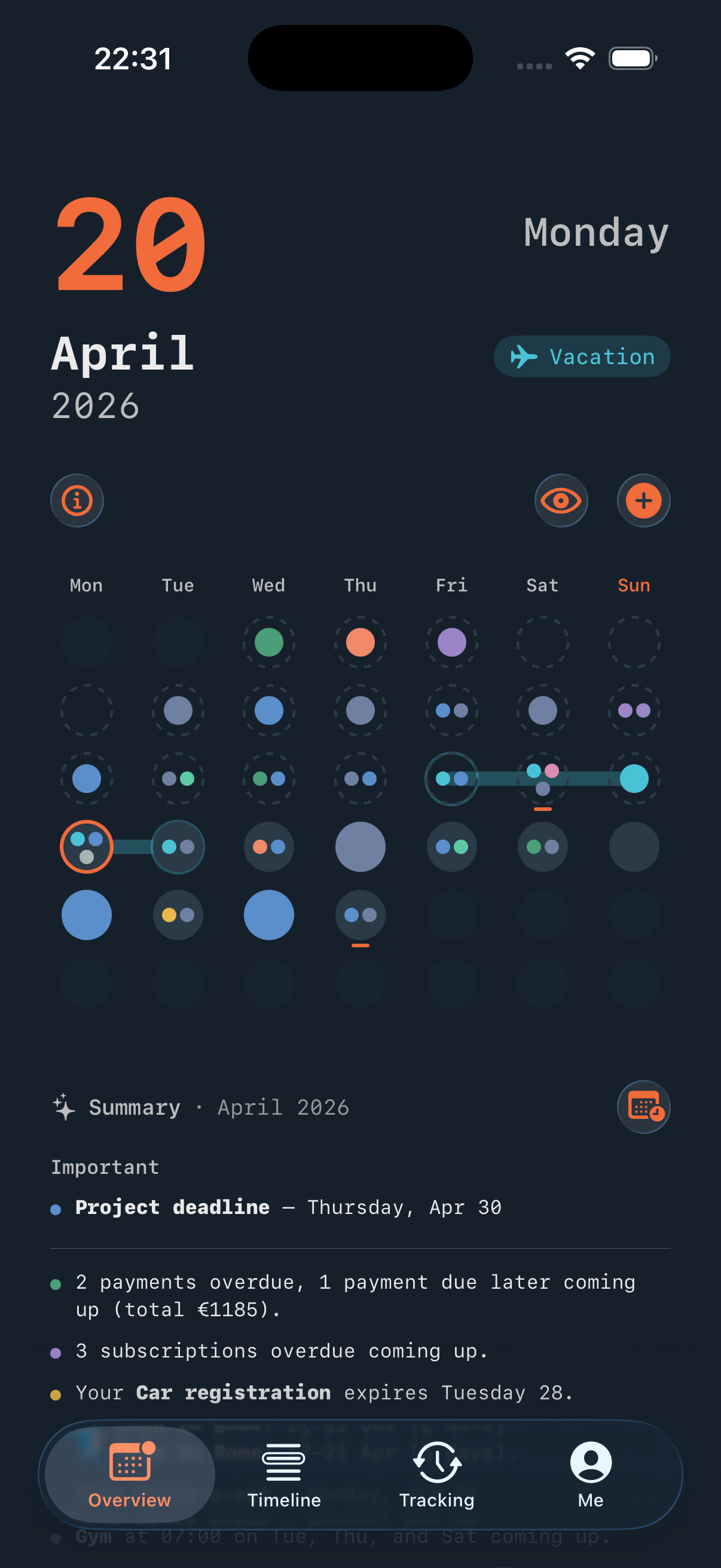 Elara dark mode